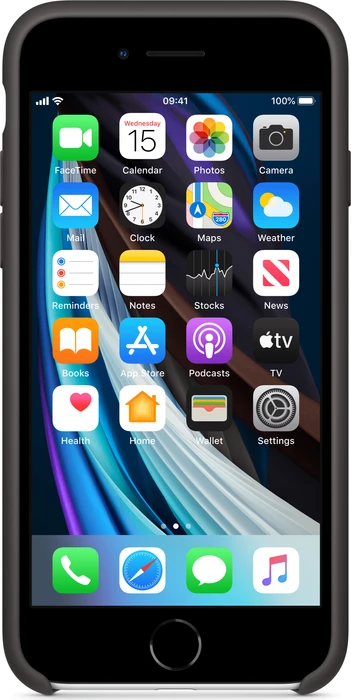Apple Silikon Case für iPhone SE (2020) schwarz