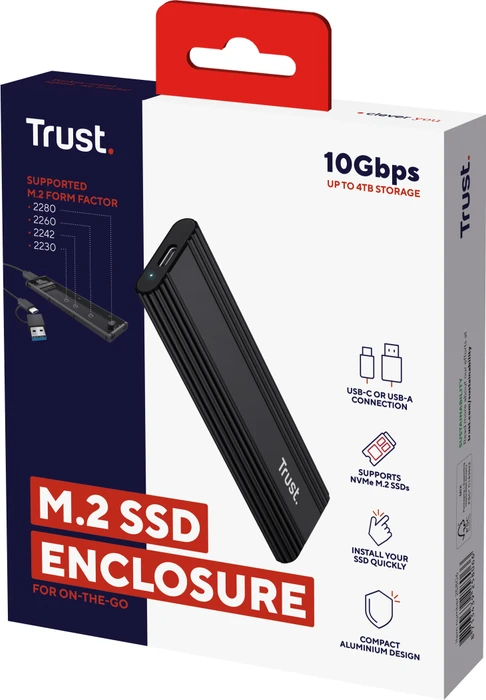 Trust M.2 SSD Enclosure, USB-C 3.1