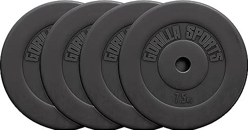 Gorilla Sports Hantelscheiben Kunststoff Set 4x 7.5kg