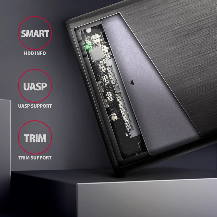 Axagon Raw Box Festplattengehäuse, schwarz, 2.5", USB 3.0 Micro-B