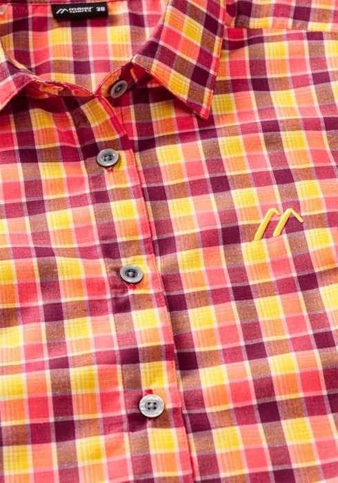 Maier Sports Philina Hemd kurzarm red yellow check (Damen)