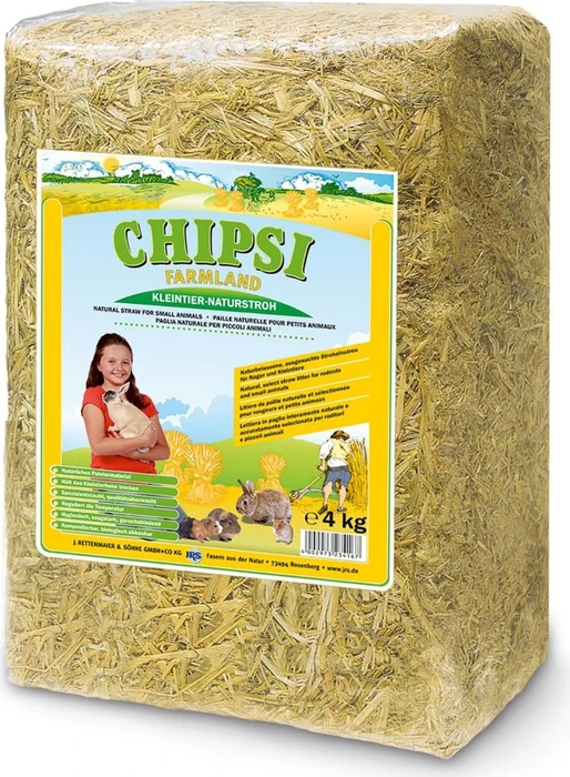 JRS Chipsi Farmland Spezialentstaubtes Sunshine Natur-Stroh, 4kg