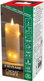 Konstsmide Echtwachskerze 12.7cm cremeweiß LED 7x warmweiß, 7 Stück
