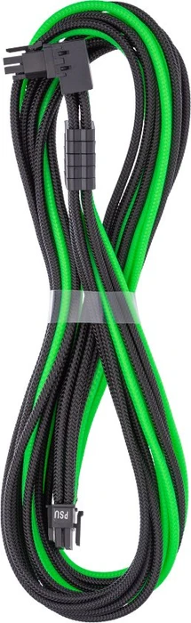 CableMod C-Series Pro ModMesh, 12V-2x6 Kabel, StealthSense, Corsair Type 5, 16-Pin PCIe Stecker auf 16-Pin PCIe 5.1 12V-2x6 Stecker, Adapterkabel, 90°, schwarz/hellgrün, 65cm
