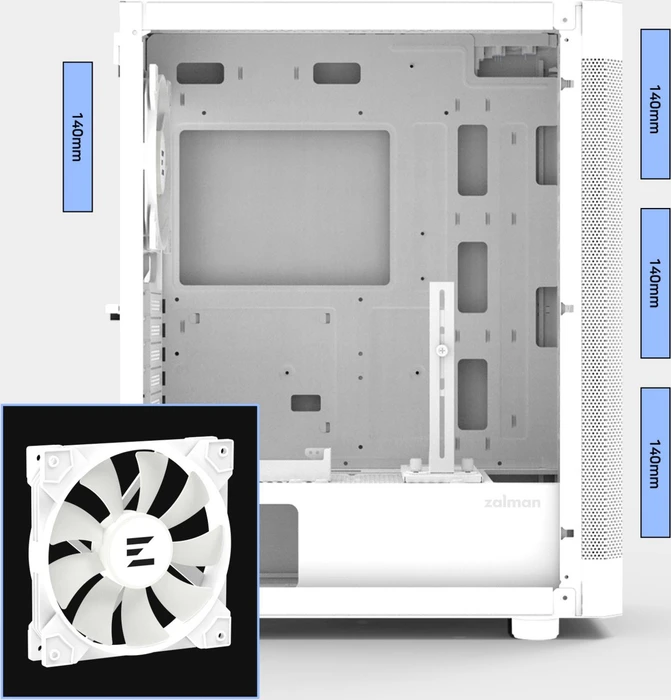 Zalman i4 TG White, Glasfenster