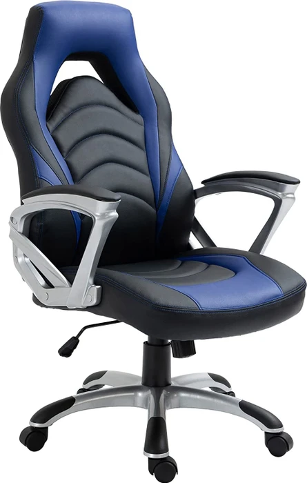 CLP Foxton Kunstleder Gamingstuhl, schwarz/blau