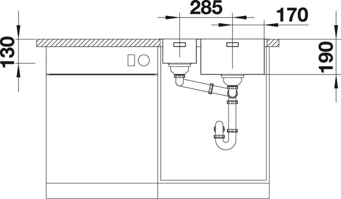 Blanco Andano 340/180-IF/A InFino Einbau Becken rechts mit Ablauffernbedienung edelstahl