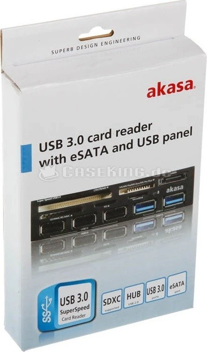 Akasa Internal Multi-Slot-Cardreader, USB 3.0 19-Pin Stecksockel [Stecker]