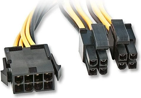 Lindy 4/8-Pin ATX12V Verlängerungskabel, schwarz/gelb, 40mm (33163)