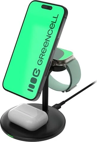 Green Cell MagScape Ladegerät 3-in-1 schwarz