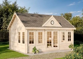 Alpholz Gartenhaus Clockhouse-XL 570x420cm natur
