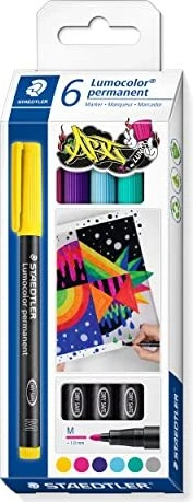 Staedtler Lumocolor 317 permanent ART sortiert, 6er-Set, Kartonbox