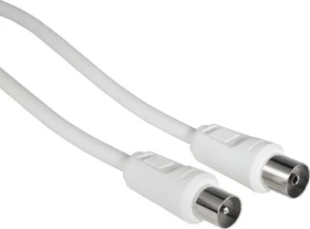 Hama Antennen-Kabel Koax-Stecker - Koax-Kupplung, 5m, 85dB, weiß