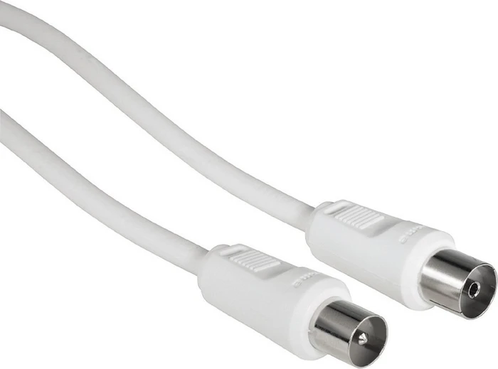 Hama Antennen-Kabel Koax-Stecker - Koax-Kupplung, 5m, 85dB, weiß
