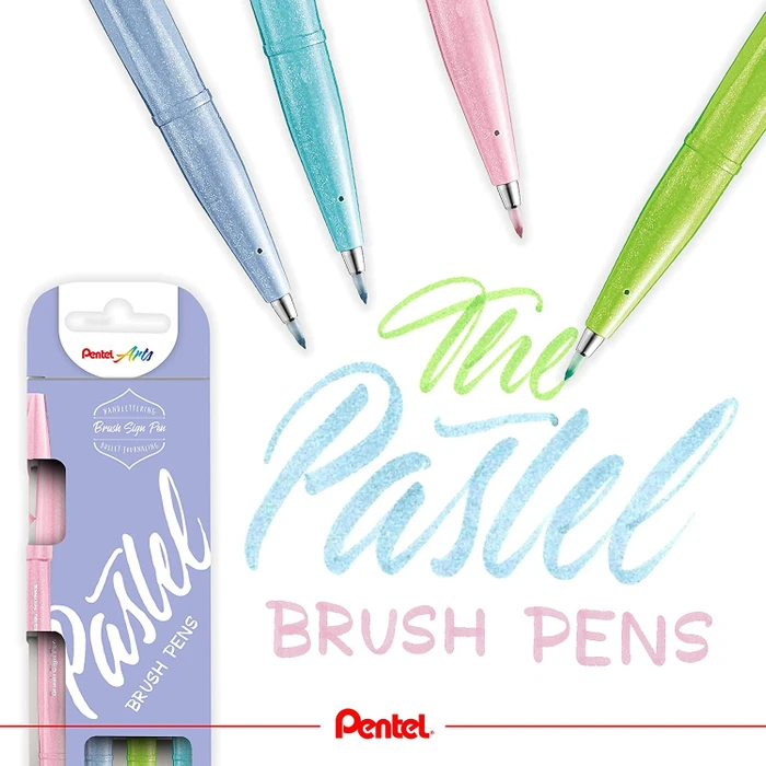 Pentel Brush Sign Pen SES15C sortiert, 4er-Set