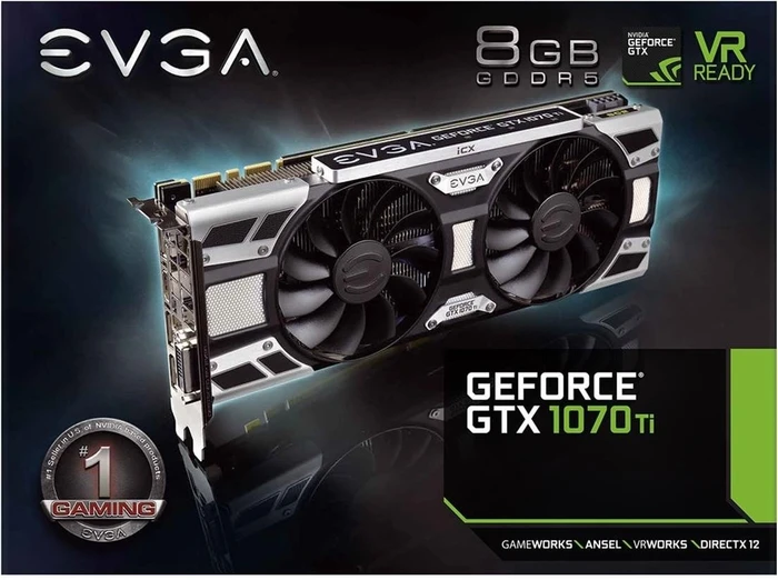 EVGA GeForce GTX 1070 Ti SC2 Gaming iCX, 8GB GDDR5, DVI, HDMI, 3x DP