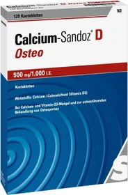 Hexal Calcium Sandoz D Osteo 500mg/1.000 I.E Kautabletten, 120 Stück