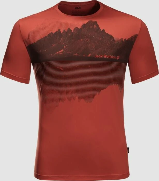 Jack Wolfskin Peak Graphic Funktionsshirt kurzarm mexican pepper (Herren)