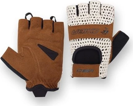 Chiba Retro Fahrradhandschuhe beige/braun