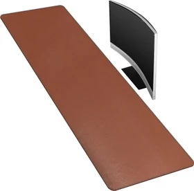 Cennbie Schreibtischunterlage Leder, Mauspad XXL, 1600x400mm, braun