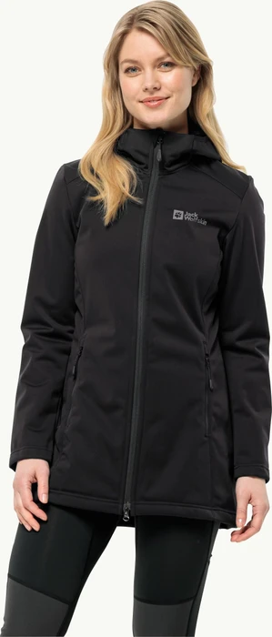 Jack Wolfskin Windhain Funktionsmantel schwarz (Damen)