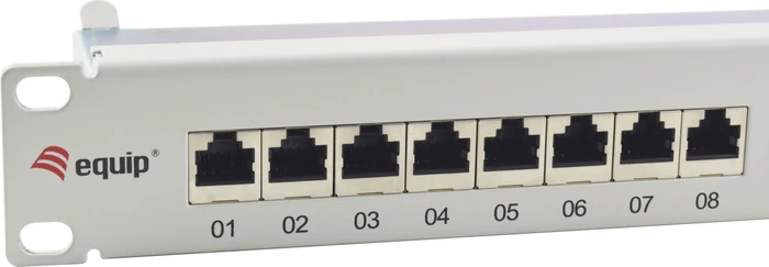 Equip Patchpanel Cat6a, geschirmt, 19", 24-Port, 1HE, 19", 1HE, grau