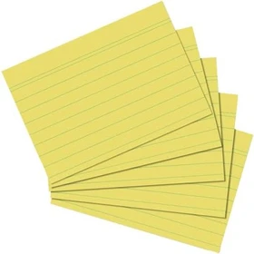 Herlitz Karteikarten, A5, liniert, gelb, 100 Blatt