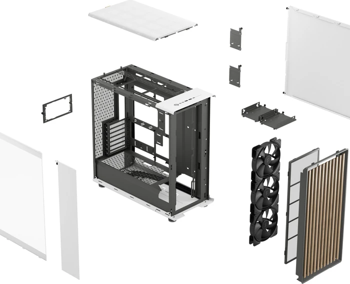 Fractal Design North XL RC Chalk White TG Clear, Glasfenster