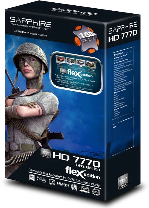 Sapphire Radeon HD 7770 GHz Edition FleX, 1GB GDDR5, 2x DVI, HDMI, DP, lite retail