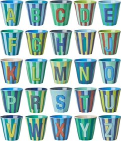 Rice by Rice Buchstaben Kinderbecher medium A stripes blau