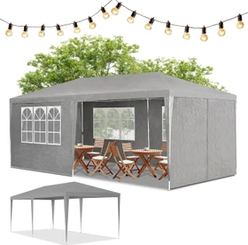 Juskys Partyzelt Pavillon 3x6m dunkelgrau