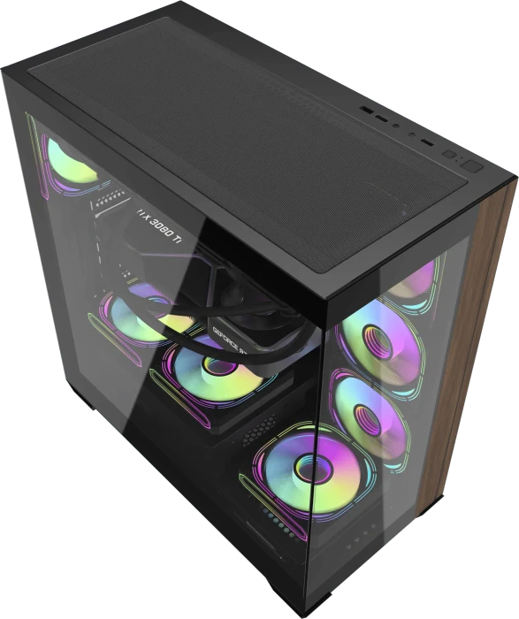 DarkFlash DS900W Black, Glasfenster