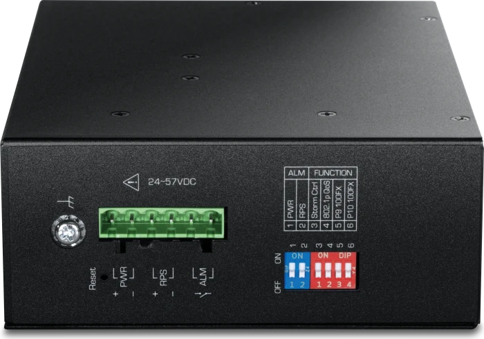 TRENDnet TI Hardened Industrial Railmount Gigabit Switch, 8x RJ-45, 2x SFP, 240W PoE+