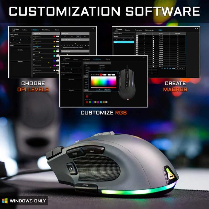 The G-Lab Kult Nitrogen CORE Gaming Mouse, schwarz, USB
