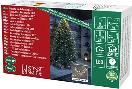Konstsmide Lichterkette 200 Sterne kupfer LED 200x warmweiß