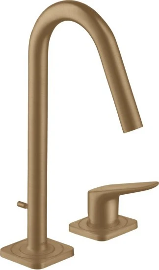 Hansgrohe Axor Citterio M 2-Loch Waschbeckenarmatur 160 mit Zugstange brushed bronze