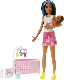 Mattel Barbie - Skipper Babysitters Inc. Gitterbett-Spielset mit Skipper-Freundinpuppe