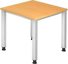 Hammerbacher Ergonomic Plus Q-Serie VQS08/6 Schreibtisch 80x80cm Buche/silber