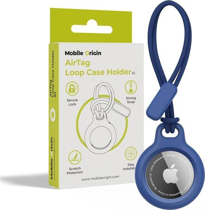 Mobile Origin Airtag Loop Case Holder A1 blau