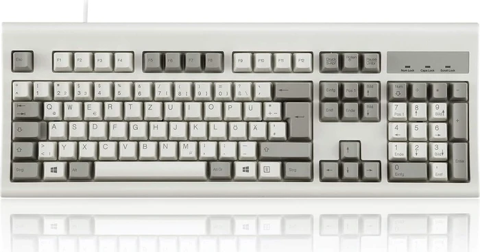 Perixx Periboard-106M, retro-grau/weiß, USB, DE