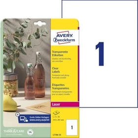 Avery-Zweckform Etiketten mit Spezialbeschichtung, A4, weiß, 25 Blatt (25 Etiketten)