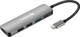 Sandberg USB-C HDMI Dock, USB-Hub, Videoadapter, USB-C 3.0 [Stecker] (136-32)