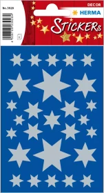Herma Sticker "Sterne 6-zackig", versch. Größen, silber, Papier