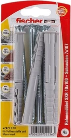 fischer SXR 10x100 T K (4) Schrauben/Dübel-Sortiment, 4 Stück