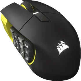 Corsair Scimitar Elite Wireless SE MMO, schwarz/gelb, USB/Bluetooth