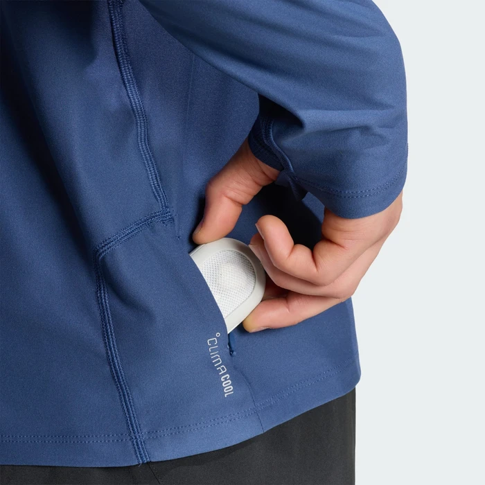 adidas Adi365 Iconic Half Zip Laufshirt langarm tech indigo/white (Herren)