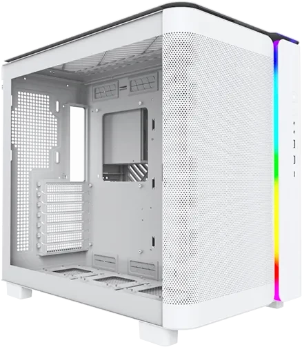 Montech King 95 Pure White, weiß, Glasfenster