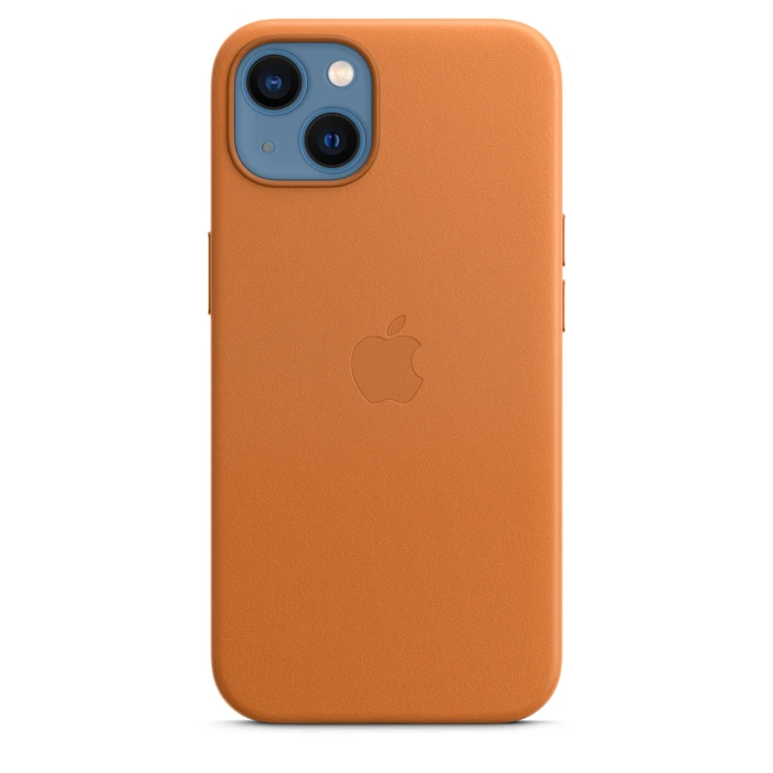 Apple Leder Case mit MagSafe für iPhone 13 goldbraun