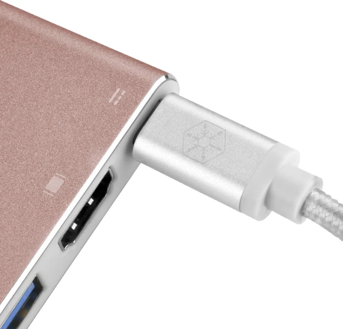 SilverStone EP08 USB 3.0 Typ-C auf HDMI Adapter, pink