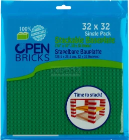 Open Bricks Stapelbare Bauplatte 32x32 Single Pack grün